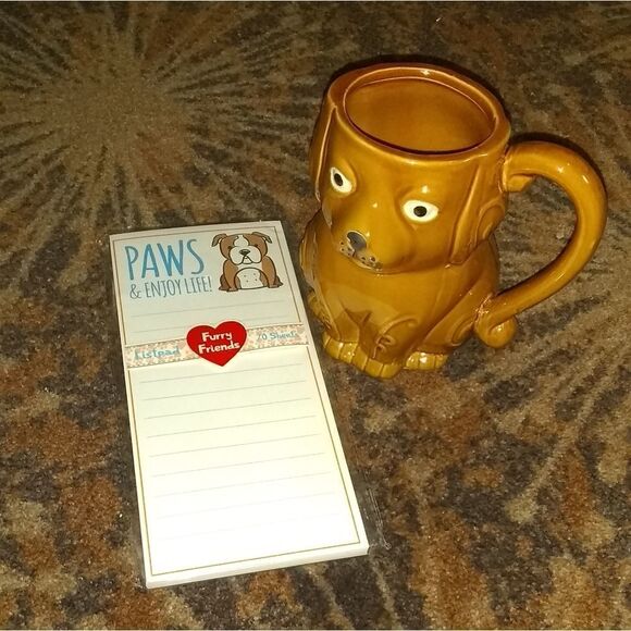 ⬇️⬇️⬇️Dog Mug and Fuzzy Friends List Pad - Picture 1 of 8